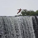 jumping from waterfall